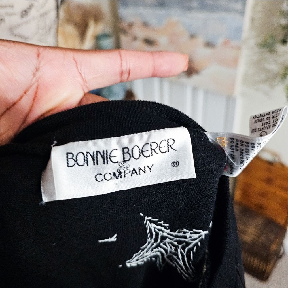 Vtg 80's Bonnie Boerer Velour Embellished Iconic Hollywood Club Scene Sweater. - Picture 5 of 15